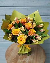 Букет цветов из:  Альстромерии и Розы в Брусянский