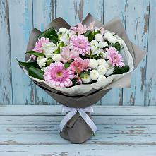 Букет цветов из:  Герберы, Альстромерии и Хризантемы в Брусянский