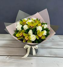 Букет цветов из:  Орхидеи и Розы в Брусянский