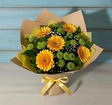 Букет цветов из:  Герберы и Хризантемы в Брусянский