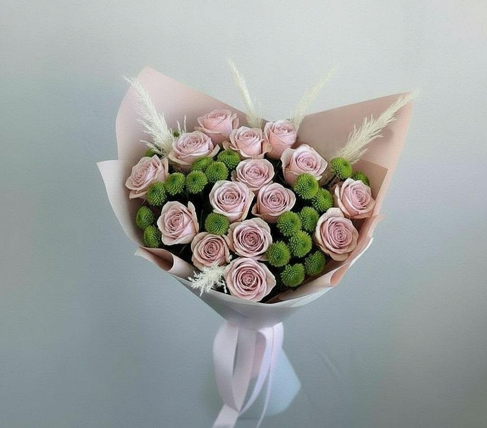 Букет цветов из: Розы и Хризантемы в Брусянский