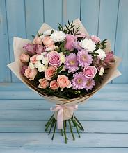 Букет цветов из:  Хризантемы, Розы и Альстромерии #REPLACE_PRED# Брусянский