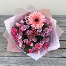 Букет цветов из:  Розы, Герберы и Хризантемы #REPLACE_PRED# Брусянский