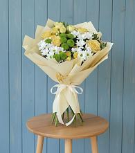 Букет цветов из:  Хризантемы и Розы в Брусянский