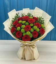 Букет цветов из:  Розы и Хризантемы в Брусянский