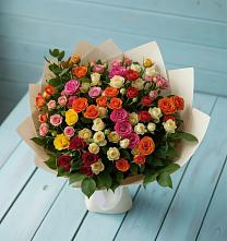Букет Микс из разноцветных кустовых роз #REPLACE_PRED# Брусянский